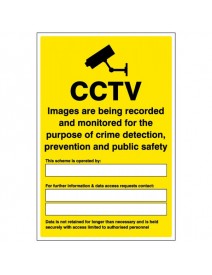 GDPR CCTV Compliant Sign in rigid plastic – 3 sizes